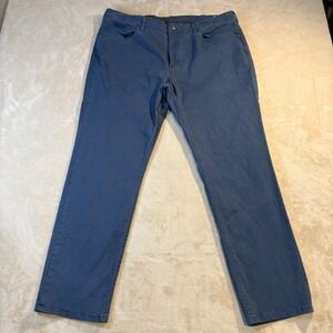 English Laundry Mens 40x32 Blue Straight Leg 5-Pocket Stretch Chino Pants